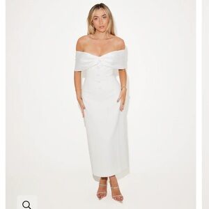 Elegant Off-Shoulder White Dress